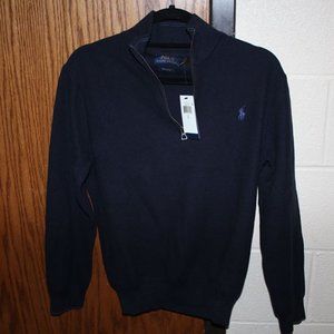 Men's Polo Zip Sweater L New